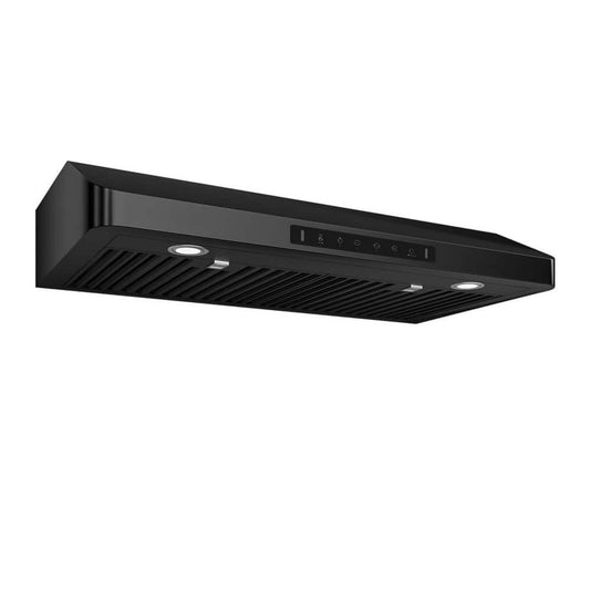 30 In. 900 CFM Ducted under Cabinet Range Hood in Black Stainless Steel with 2 -Way Venting and LED