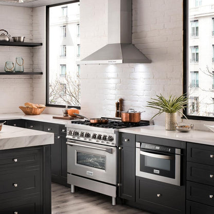 36 In. 400 CFM Convertible Vent Wall Mount Range Hood in Stainless Steel