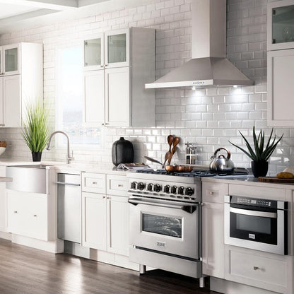 36 In. 400 CFM Convertible Vent Wall Mount Range Hood in Stainless Steel