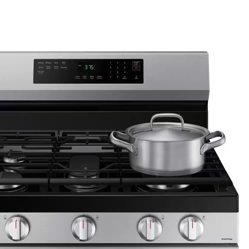6 Cu. Ft. Smart Wi-Fi Enabled Convection Gas Range with No Preheat Airfry in Stainless Steel
