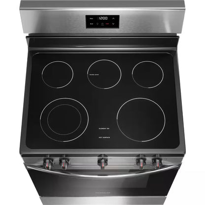 30 In. 5 Burner Element Freestanding Electric Range in Stainless Steel with Dual Expandable Element and Quick Boil