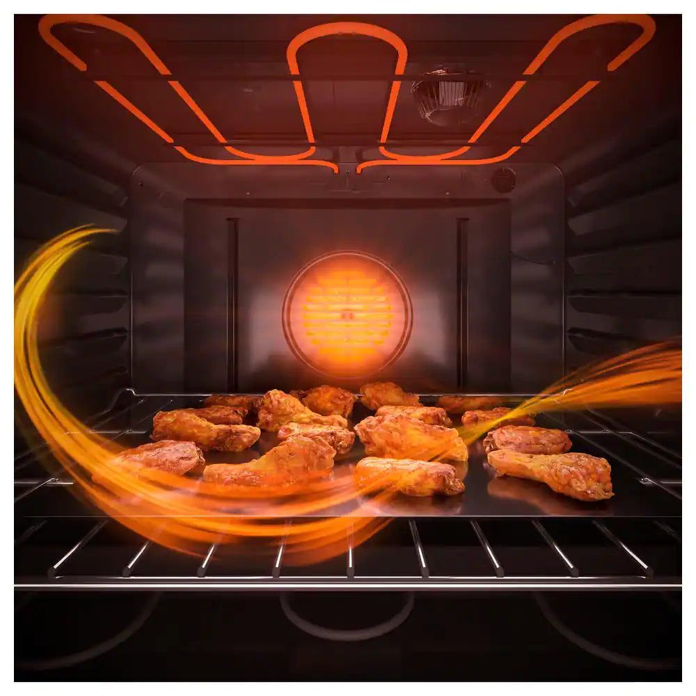 30 In. Burner Element Free-Standing Double Oven Electric Range in Stainless Steel with Convection and Air Fry