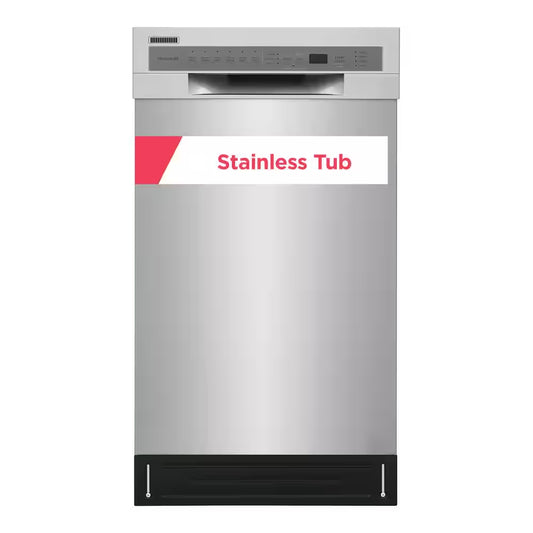 18 In. In. Front Control Built-In Tall Tub Dishwasher in Stainless Steel with 6-Cycles, 52 Dba