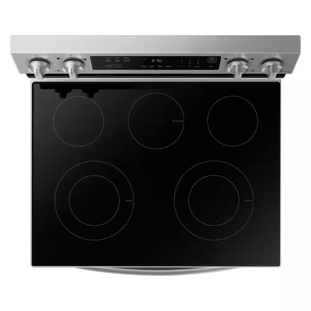 6.3 Cu.Ft. 5 Burner Element Smart Freestanding Electric Range with Rapid Boil and Self Clean in Stainless Steel