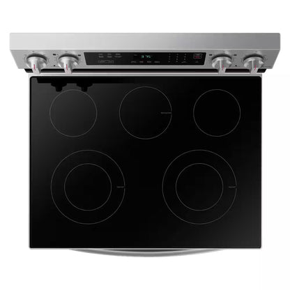 6.3 Cu.Ft. 5 Burner Element Smart Freestanding Electric Range with Rapid Boil and Self Clean in Stainless Steel