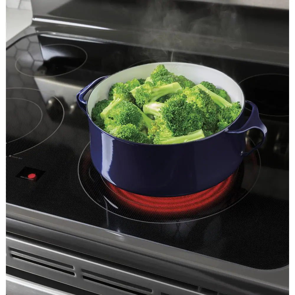 30 In. Burner Element Free-Standing Double Oven Electric Range in Stainless Steel with Convection and Air Fry