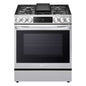 6.3 Cu. Ft. 30 in Smart Probake Slide-In Dual Fuel Range with Gas Stove and Electric Oven in Printproof Stainless Steel