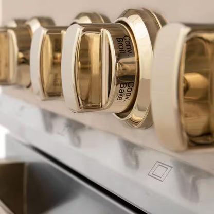Autograph Edition 48 In. 7 Burner Double Oven Dual Fuel Range in Stainless Steel and Polished Gold