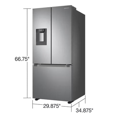22 Cu. Ft. 3-Door French Door Smart Refrigerator with Water Dispenser in Fingerprint Resistant Stainless Steel