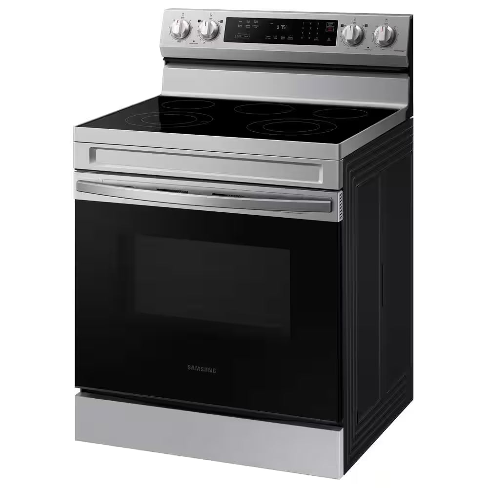 6.3 Cu.Ft. 5 Burner Element Smart Freestanding Electric Range with Rapid Boil and Self Clean in Stainless Steel