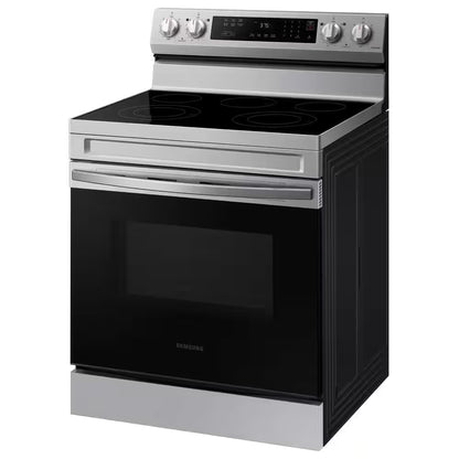 6.3 Cu.Ft. 5 Burner Element Smart Freestanding Electric Range with Rapid Boil and Self Clean in Stainless Steel