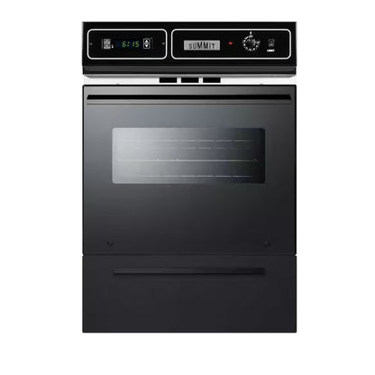 24 In. Single Gas Wall Oven in Black