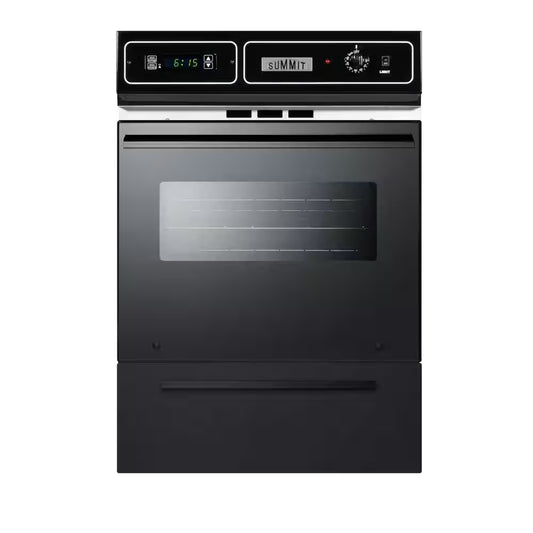 24 In. Single Gas Wall Oven in Black