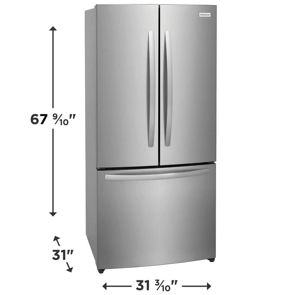 31.5 In. 18 Cu. Ft. Counter Depth French Door Refrigerator in Fingerprint-Resistant Stainless Look