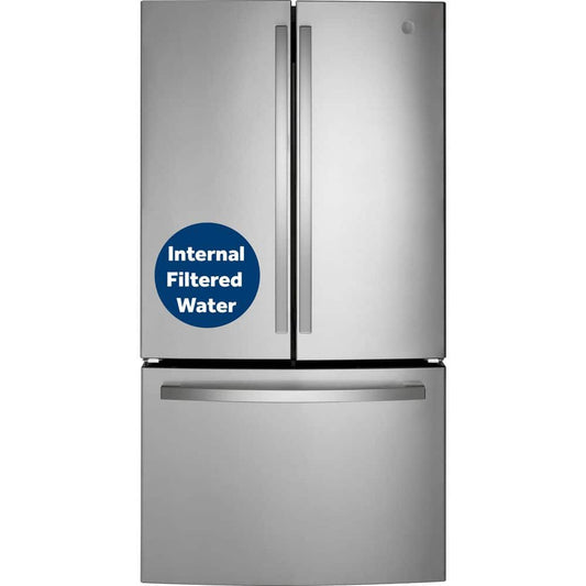 27 Cu. Ft. French Door Refrirator in Finrprint Resistant Stainless with Internal Dispenser, ENERGY STAR