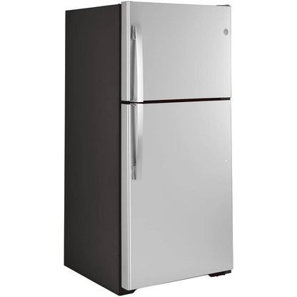 21.9 Cu. Ft. Top Freezer Refrirator in Finrprint Resistant Stainless Steel, Gara Ready