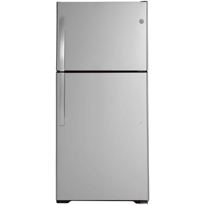 21.9 Cu. Ft. Top Freezer Refrirator in Finrprint Resistant Stainless Steel, Gara Ready
