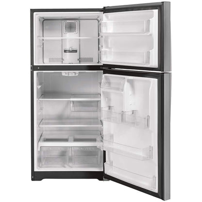 21.9 Cu. Ft. Top Freezer Refrirator in Finrprint Resistant Stainless Steel, Gara Ready