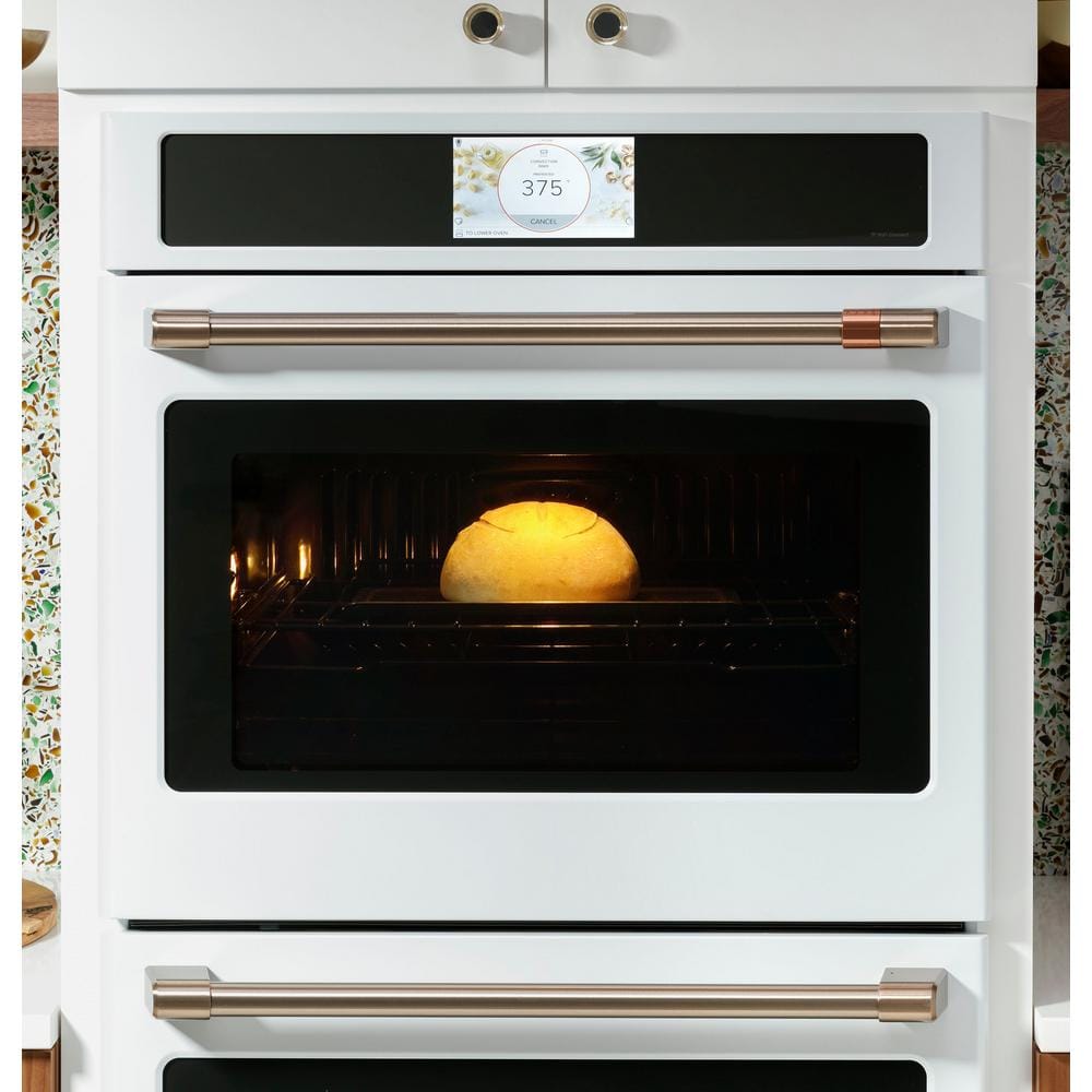 30 In. Smart Double Electric Smart Wall Oven with Convection Self-Cleaning in Matte White, Fingerprint Resistant