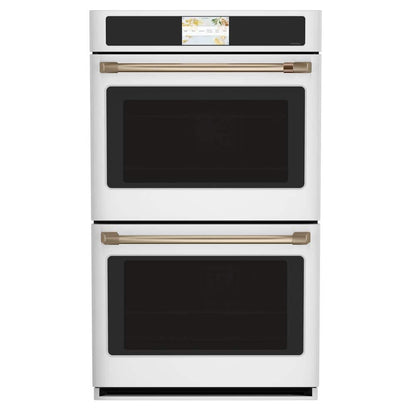 30 In. Smart Double Electric Smart Wall Oven with Convection Self-Cleaning in Matte White, Fingerprint Resistant