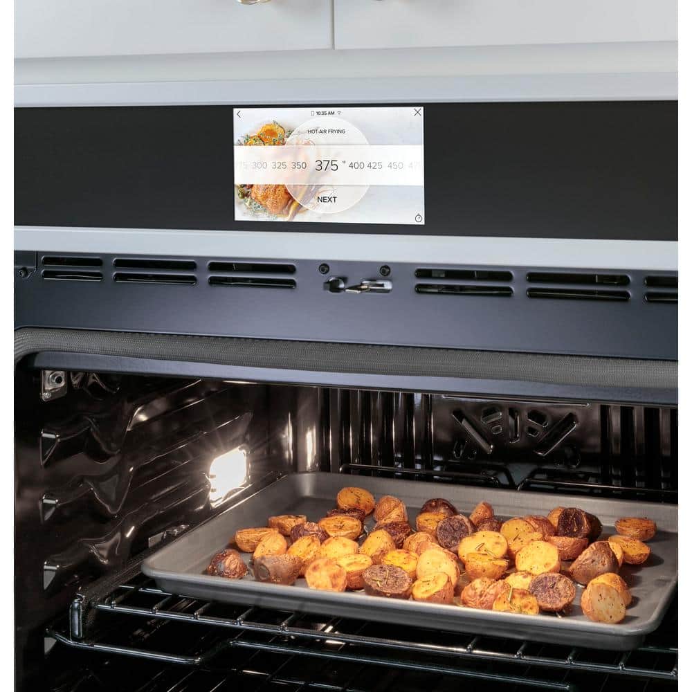 30 In. Smart Double Electric Smart Wall Oven with Convection Self-Cleaning in Matte White, Fingerprint Resistant