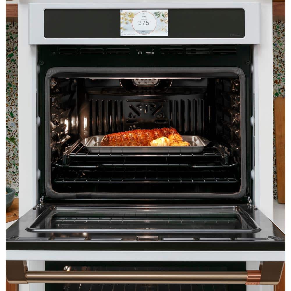 30 In. Smart Double Electric Smart Wall Oven with Convection Self-Cleaning in Matte White, Fingerprint Resistant