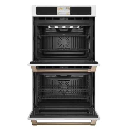 30 In. Smart Double Electric Smart Wall Oven with Convection Self-Cleaning in Matte White, Fingerprint Resistant