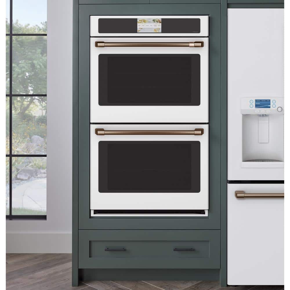 30 In. Smart Double Electric Smart Wall Oven with Convection Self-Cleaning in Matte White, Fingerprint Resistant