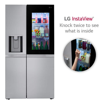 27 Cu. Ft. Side by Side Smart Refrigerator W/ Instaview and Craft Ice in Printproof Stainless Steel