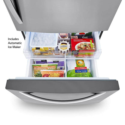 33 In. W 26 Cu. Ft. Bottom Freezer Refrigerator W/ Multi-Air Flow and Smart Cooling in Printproof Stainless Steel