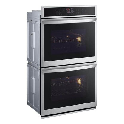 9.4 Cu. Ft. Smart Double Wall Oven with Fan Convection, Air Fry in Printproof in Stainless Steel