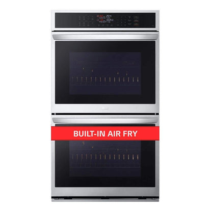 9.4 Cu. Ft. Smart Double Wall Oven with Fan Convection, Air Fry in Printproof in Stainless Steel