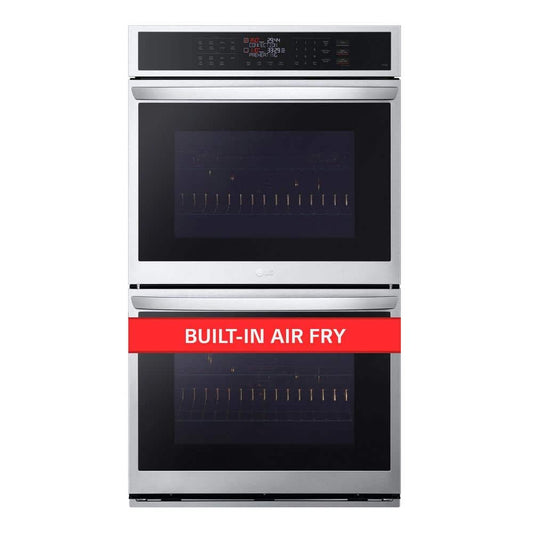 9.4 Cu. Ft. Smart Double Wall Oven with Fan Convection, Air Fry in Printproof in Stainless Steel