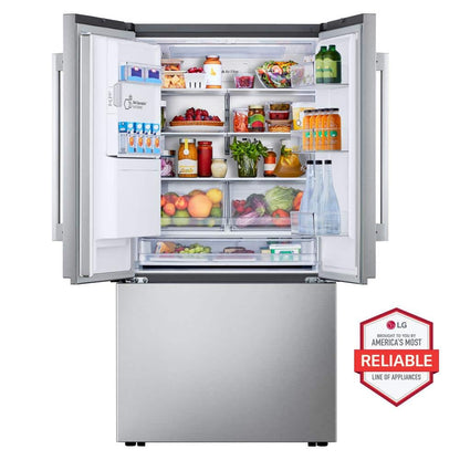 24 Cu. Ft. Counter Depth MAX Zero Clearance 3-Door French Door Refrigerator with Craft Ice in Printproof Stainless Steel