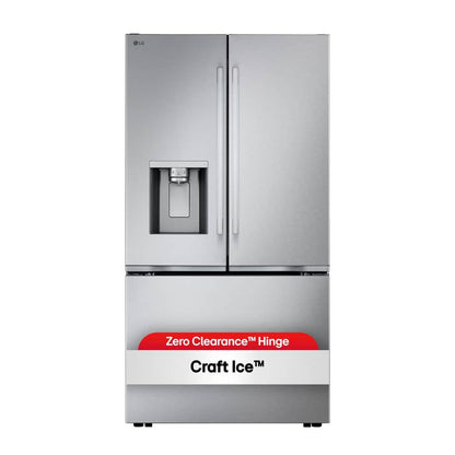 24 Cu. Ft. Counter Depth MAX Zero Clearance 3-Door French Door Refrigerator with Craft Ice in Printproof Stainless Steel