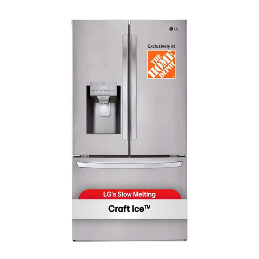 28 Cu. Ft. 3 Door French Door Refrigerator with Ice and Water Dispenser and Craft Ice in Printproof Stainless Steel
