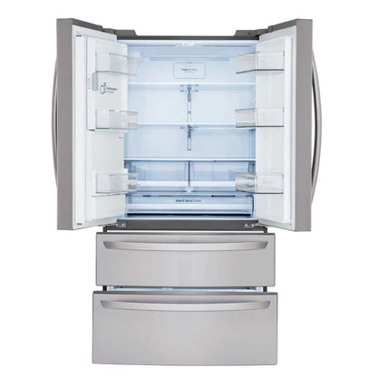 28 Cu. Ft. 4-Door French Door Smart Refrigerator with Ice and Water Dispenser in Printproof Stainless Steel