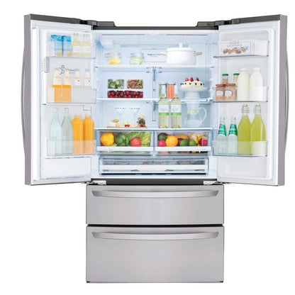28 Cu. Ft. 4-Door French Door Smart Refrigerator with Ice and Water Dispenser in Printproof Stainless Steel