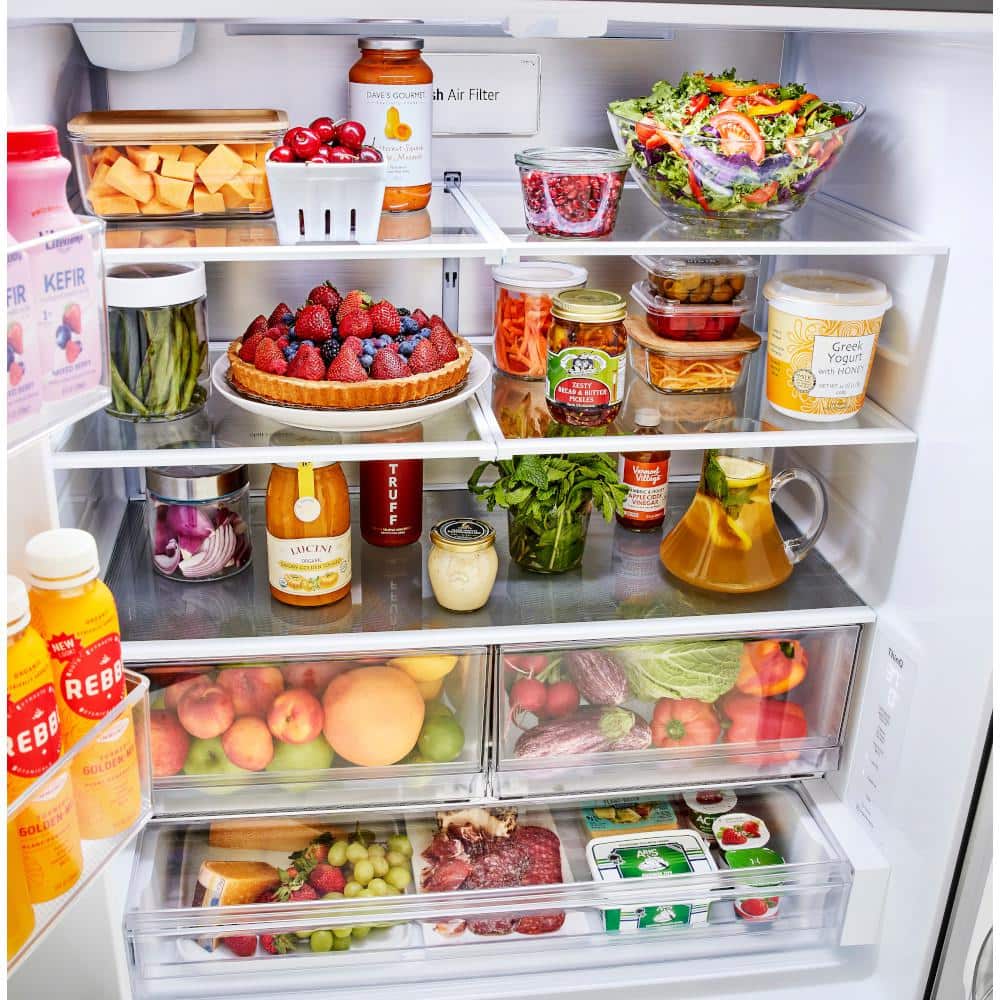 27 Cu. Ft. Smart Counter-Depth MAX French Door Refrigerator with Internal Water Dispenser in Printproof Stainless Steel