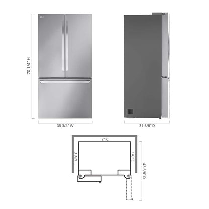 27 Cu. Ft. Smart Counter-Depth MAX French Door Refrigerator with Internal Water Dispenser in Printproof Stainless Steel