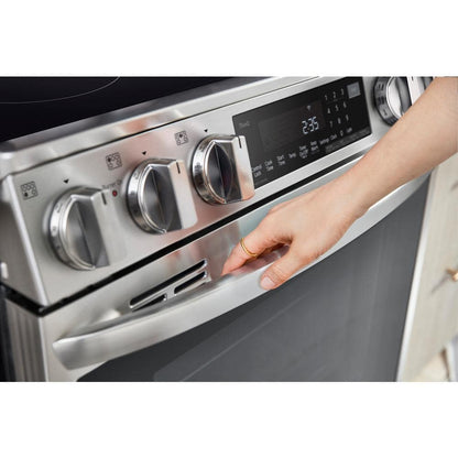 30 In. 5 Burner Element Slide-In Induction Range with Instaview and Air Fry in Printproof Stainless Steel