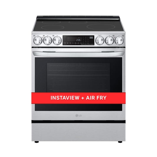 30 In. 5 Burner Element Slide-In Induction Range with Instaview and Air Fry in Printproof Stainless Steel