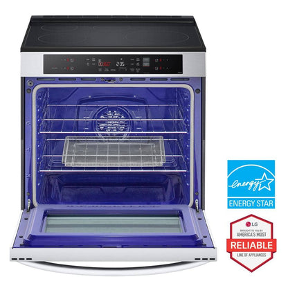 6.3 Cu. Ft. SMART Induction Slide-In Range in Printproof Stainless Steel with Convection, Easyclean, and Air Fry Tray