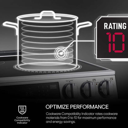 6.3 Cu. Ft. SMART Induction Slide-In Range in Printproof Stainless Steel with Convection, Easyclean, and Air Fry Tray