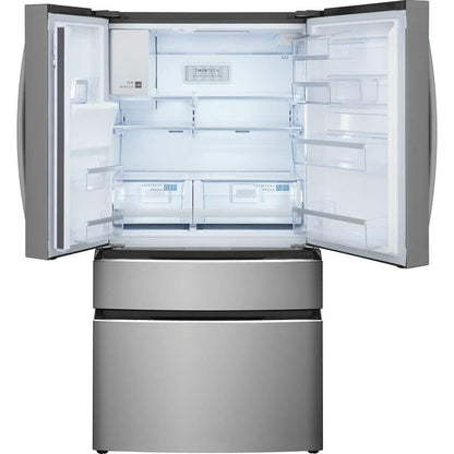 Gallery 36 In. 22 Cu. Ft. Counter-Depth 4-Door French Door Refrigerator in Smudge-Proof Stainless Steel