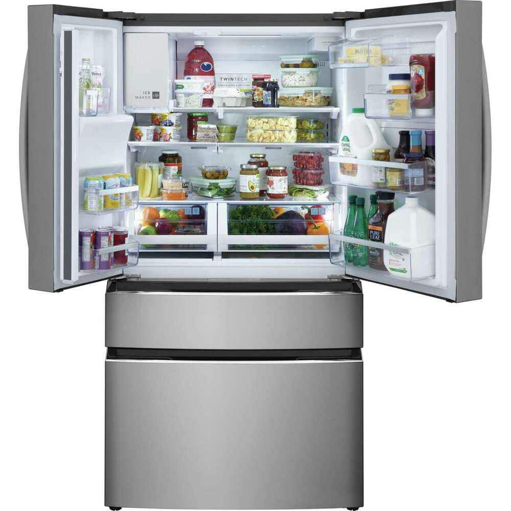 Gallery 36 In. 22 Cu. Ft. Counter-Depth 4-Door French Door Refrigerator in Smudge-Proof Stainless Steel