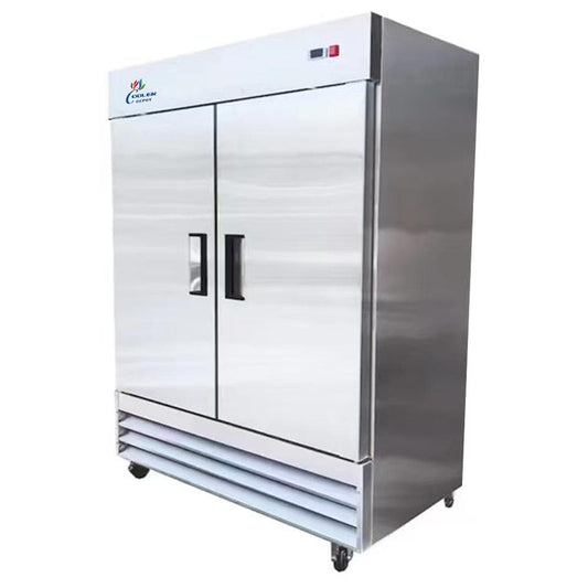 54 In. W 49 Cu. Ft. 2-Door Commercial Reach in Upright Refrigerator in Stainless Steel