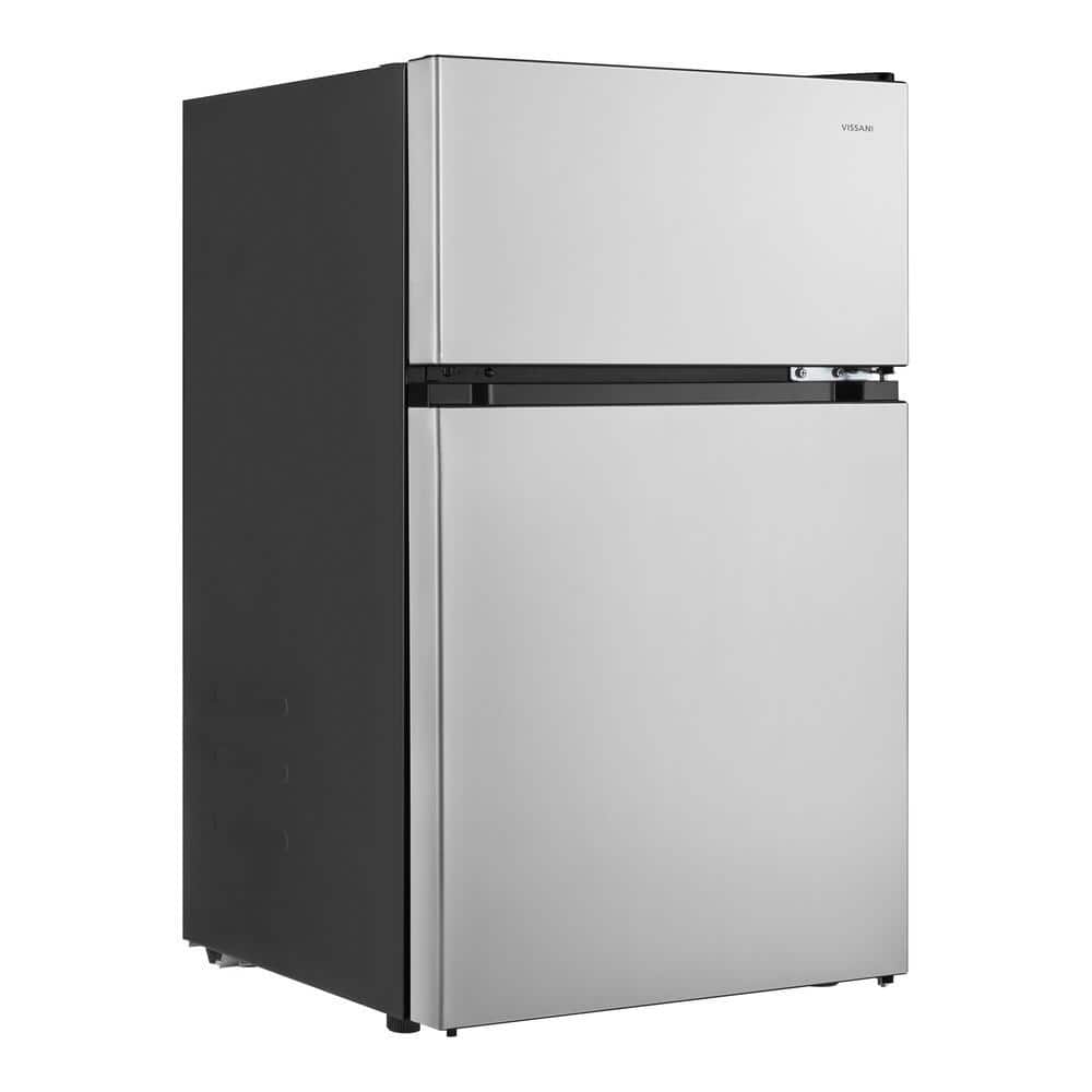 3.1 Cu. Ft. 2-Door Mini Refrigerator in Stainless Steel with Freezer, ENERGY STAR