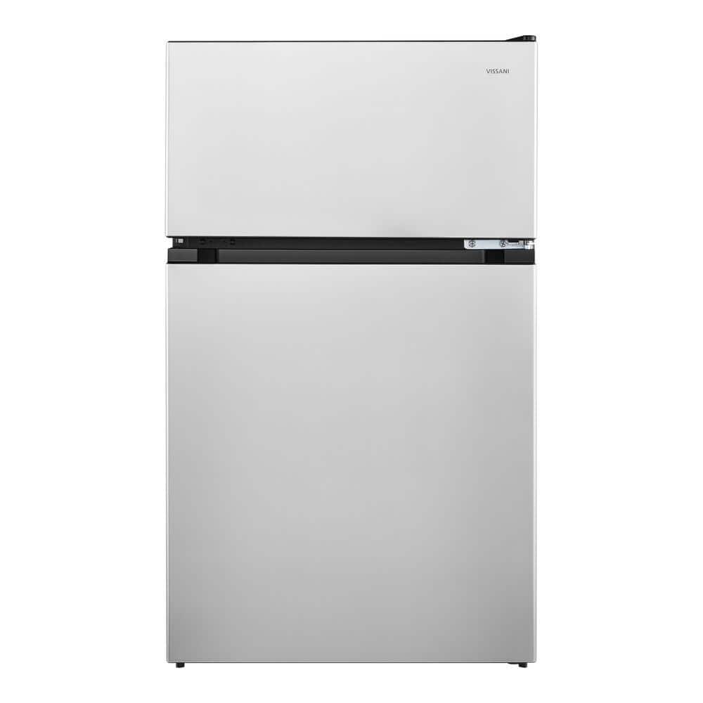3.1 Cu. Ft. 2-Door Mini Refrigerator in Stainless Steel with Freezer, ENERGY STAR