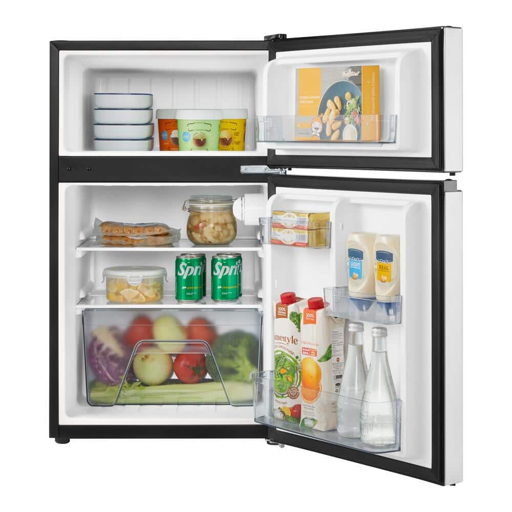 3.1 Cu. Ft. 2-Door Mini Refrigerator in Stainless Steel with Freezer, ENERGY STAR